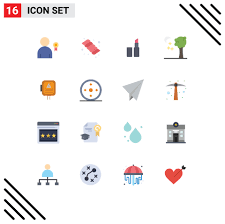 stock vector icon pack of 16 line signs