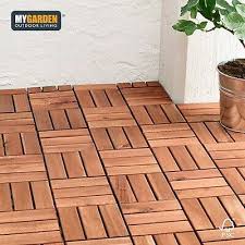 10 pack wooden deck tiles garden