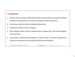 WASH Baseline KAP Analysis SPSS | PPT