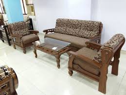 teak wood 5 seater complete wooden sofa set