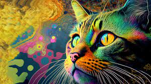 8k wallpaper for pc colorful cat ai