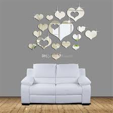 Diy Wall Stickers 3d Mirror Love Hearts