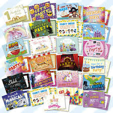 Details About A6 Cards Birthday Party Invitation Invites Pack Girls Boys Childrens Kids