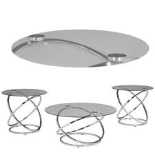 round glass coffee table set