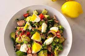 Avocado Tuna Egg Salad gambar png