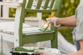Painting Chair With Brush In Protective