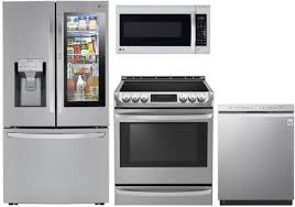 Huge appliance selection when it's time to replace old appliances and breathe new life into the heart of your home, look no further than the home depot for the best prices on the newest kitchen. Lg 4 Piece Kitchen Appliances Package With Lrfvs3006s 36 Inch French Door Refrigerator Lse4613st 30 Inch Electric Range Lmv2031st 30 Inch Over The Range Microwave And Ldf5545ss 24 Inch Built In Dishwasher In