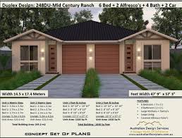 Duplex Design 248du Mid Century Ranch