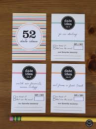 52 Date Night Ideas Printable Cards Gift Box