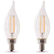 Feit Electric Part Bpcfc60927cafil 2 Rp 60 Watt Equivalent Ca10 Candelabra Dimmable Filament Cec Clear Glass Chandelier Led Light Bulb Soft White 2 Pack Led Light Bulbs Home Depot Pro