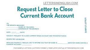 request letter to close cur bank