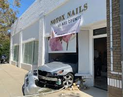 car crashes into nail salon in beverly