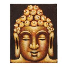 Handmade Buddha Canvas Print Gold On