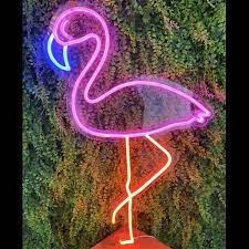 flamingo neon light multi coloured