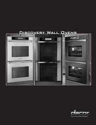 Discovery Wall Oven Cooking Guide Dacor