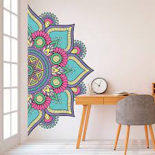 Mandala In Half Wall Sticker Colorful