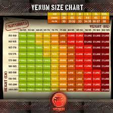 Venum Size Chart T Shirts