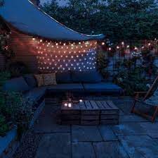 Sun Shade Sail Canopy With Led Lights