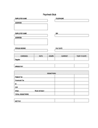 21 Printable Pay Stub Template Free Forms Fillable Samples