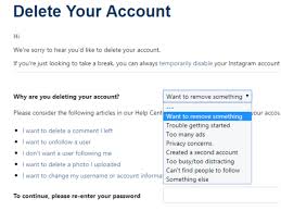deactivate your insram account