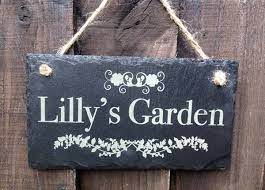 Personalised Garden Sign In Slate