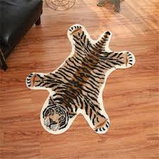 tiger print rug skin hide mat leather