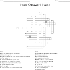 Pirate Crossword Puzzle Wordmint