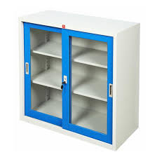 Steel Cabinet With Sliding Glass Doors