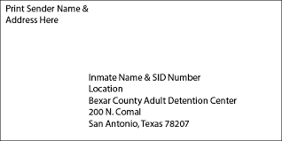 Addressing A Letter The Bexar County Jail