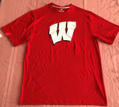 Details About Wisconsin Badgers Synthetic Crew Neck Jersey Shirt Large Red W Logo Ncaa