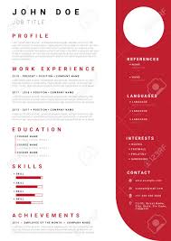Resume Cv Template With Minimalist Red Colour Design