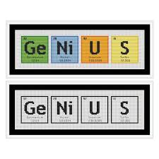 Genius Periodic Table Chemical Element Cross Stitch Chart