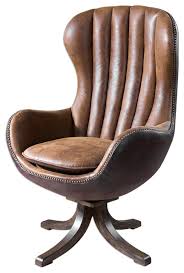 Add comfort and style to your home office or work space with these desk chairs. Luxe Midcentury Modern Brown Sueded Swivel Chair Desk Office Masculine Retro Midcentury Office Chairs By My Swanky Home Houzz