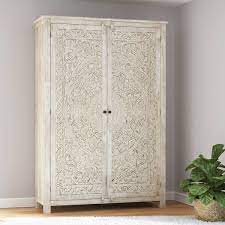 By mind reader (17) $ 129 99. Calistoga Handcarved Weathered Solid Wood Large White Wardrobe Armoire