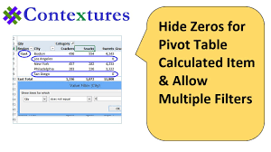hide zeros for pivot table calculated