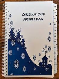 Christmas Card Address Book List Organizer With A Z Tabs Blue Personalized Gift