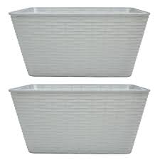 Check spelling or type a new query. Medium Storage Basket Rattan Style Boxes Grey Cupboard Bathroom Plastic 2 Pack Ebay