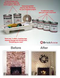 Outdated Brick Fireplace With Diy Paint Kit