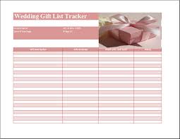 Ms Excel Wedding Gift List Template Word Excel Templates