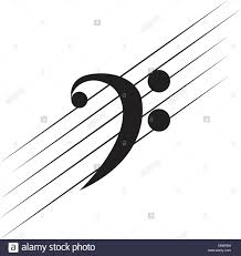 Isolated Bass Clef Note On A Pentagram Vector Illustration