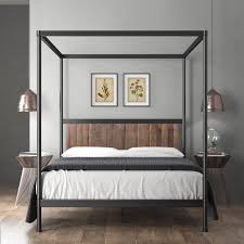 Discover our wide range of queen canopy bed at nfoutlet. Zinus Wesley Solid Wood And Metal Four Poster Canopy Bed Frame Queen Bunnings Australia