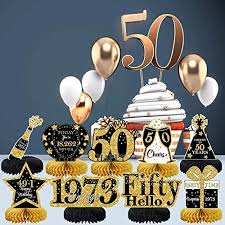 9 pcs 50th birthday decorations