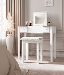 coco white dressing table with led