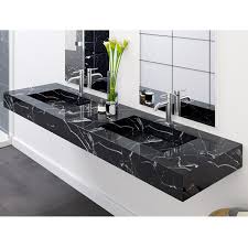 It is designed for a wall mount faucet. Marble Vanity Top Honed Surface Nero Marquina Marble Modern Design Bathroom Integrated Sink Black Marquina Marble Double Sinks Wall Hanging Vanity Tops China Countertops Vanity Tops Countertops Made In China Com