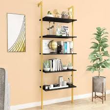 5 Shelf Wall Mount Ladder Bookcase