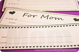 Printable Gift Certificates For Mom