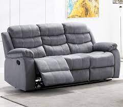 3 seater recliner sofa grey
