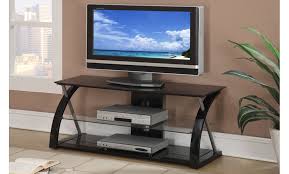 Metal Tv Stand With 3 Glass Shelves