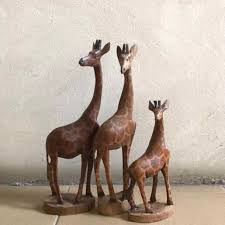 wooden giraffe from south africa set