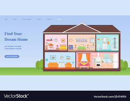 Web Page Design Template Flat Vector Image